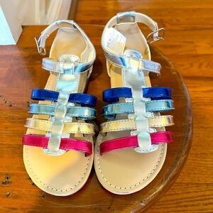Gymboree toddler size 10 silver sandals, worn once